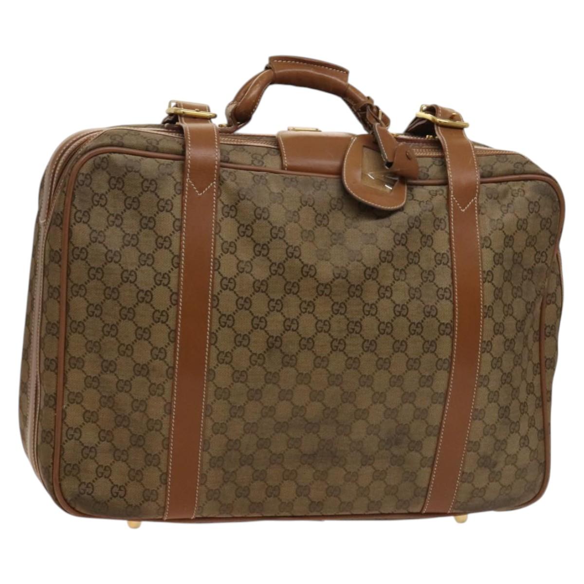 GUCCI GG Supreme Trunk PVC Beige Gold 010 39 0520 50 Auth ti3287