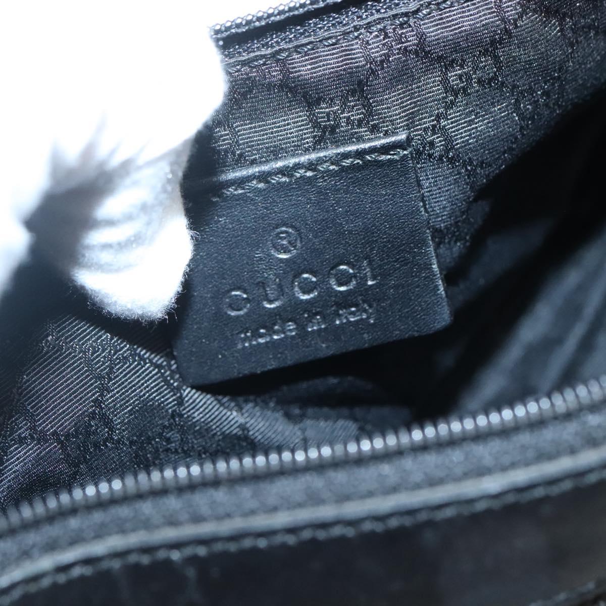 GUCCI Web Sherry Line Accessory Pouch Canvas Black Silver 92820 Auth ti3292