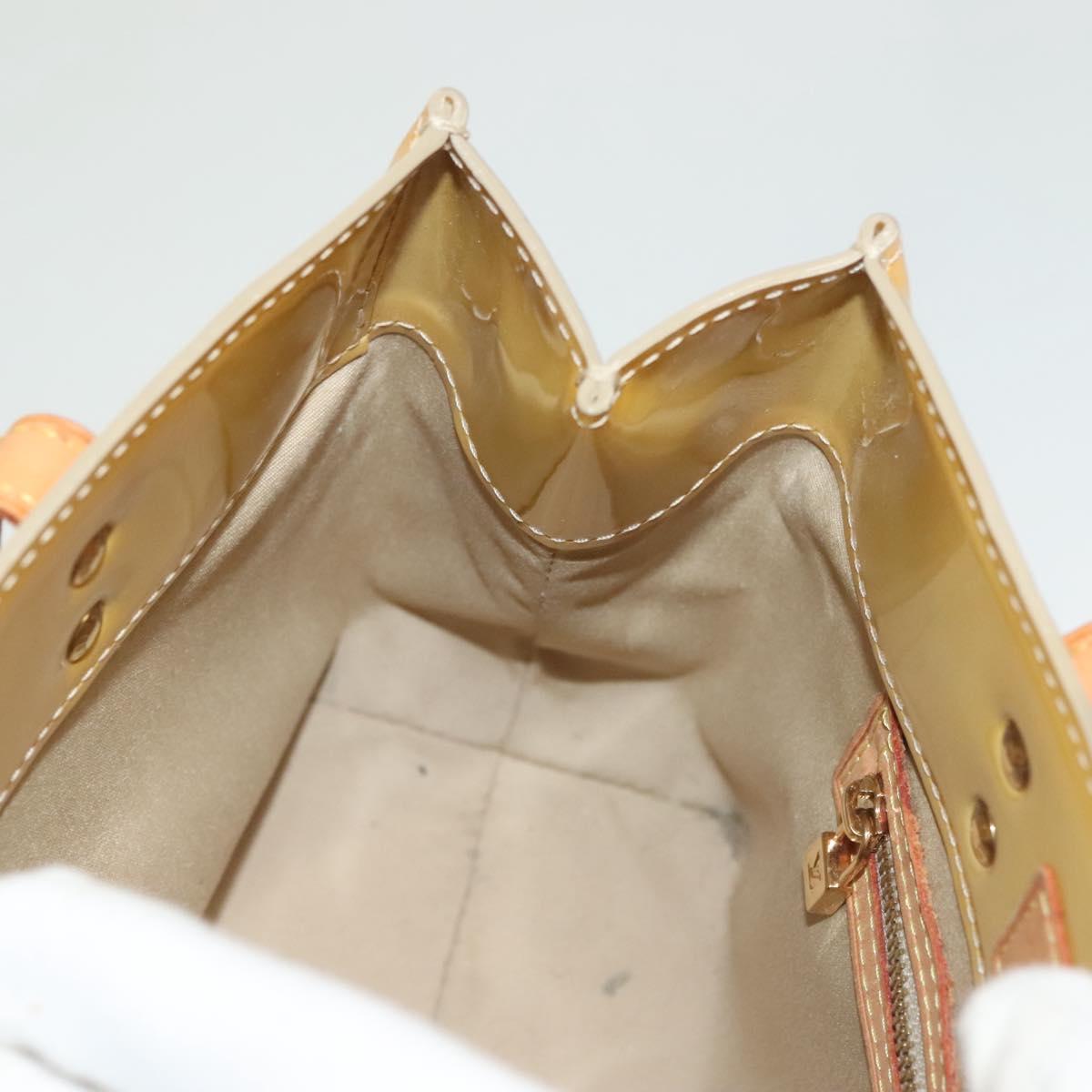 LOUIS VUITTON Monogram Vernis Reade PM Hand Bag Beige M91334 LV Auth ti3294