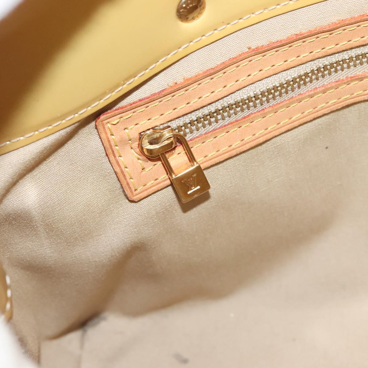 LOUIS VUITTON Monogram Vernis Reade PM Hand Bag Beige M91334 LV Auth ti3294