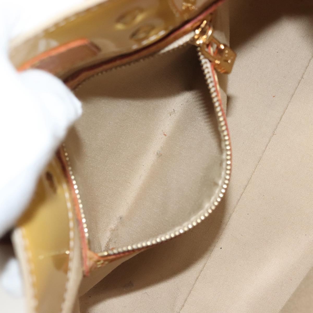 LOUIS VUITTON Monogram Vernis Reade PM Hand Bag Beige M91334 LV Auth ti3294