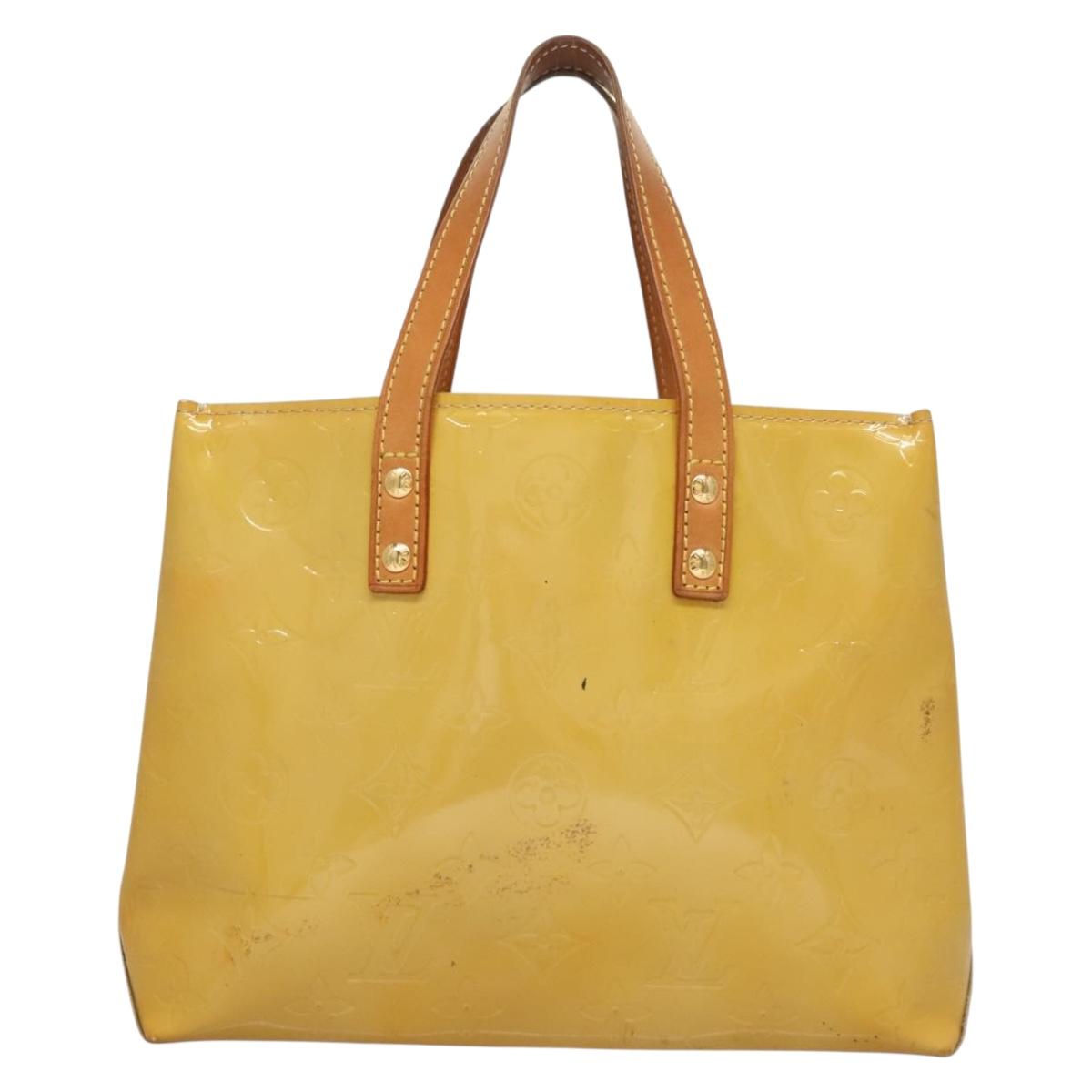 LOUIS VUITTON Monogram Vernis Reade PM Hand Bag Beige M91334 LV Auth ti3294