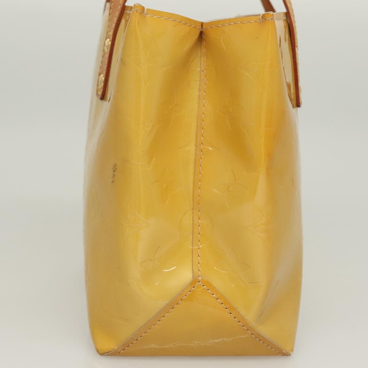 LOUIS VUITTON Monogram Vernis Reade PM Hand Bag Beige M91334 LV Auth ti3294