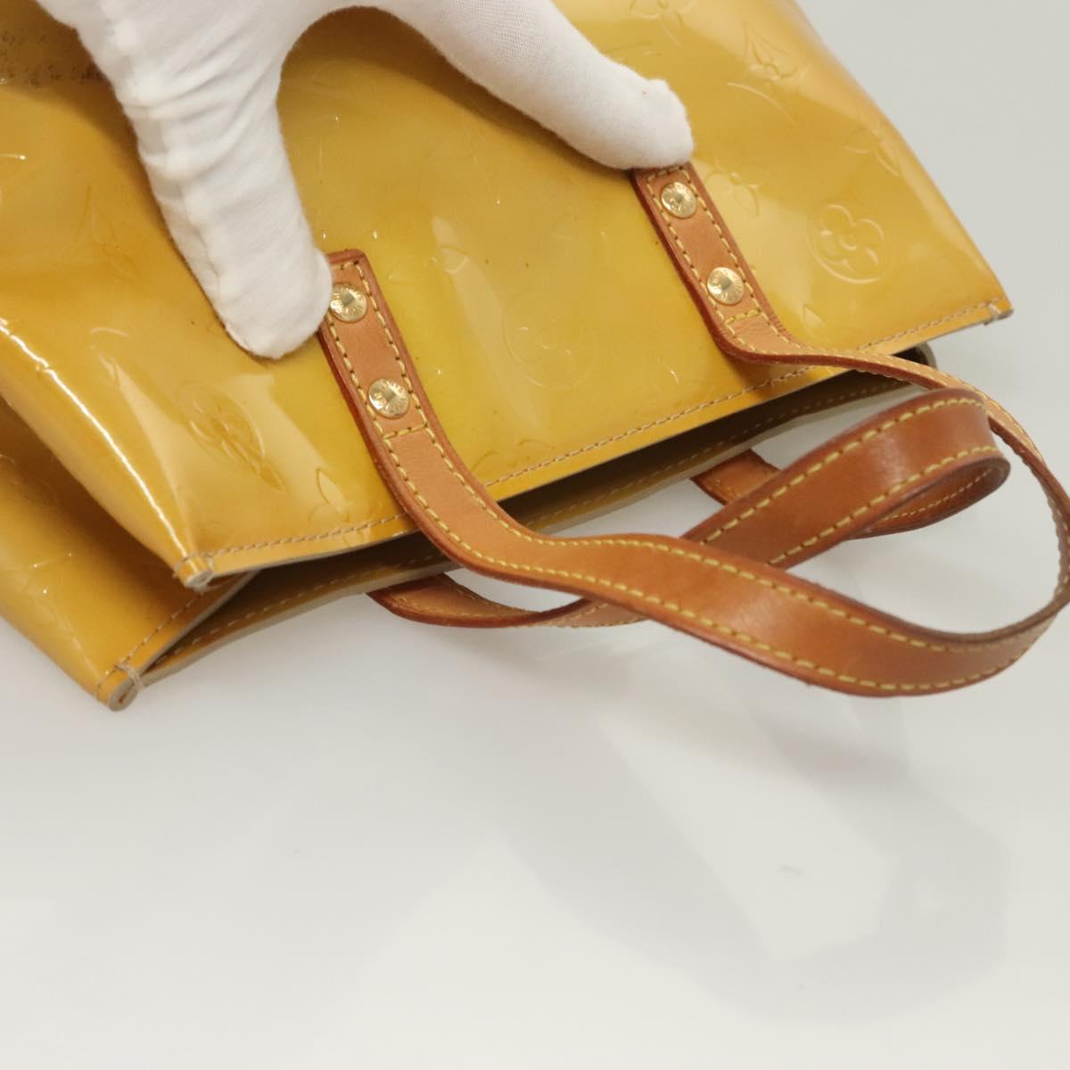 LOUIS VUITTON Monogram Vernis Reade PM Hand Bag Beige M91334 LV Auth ti3294