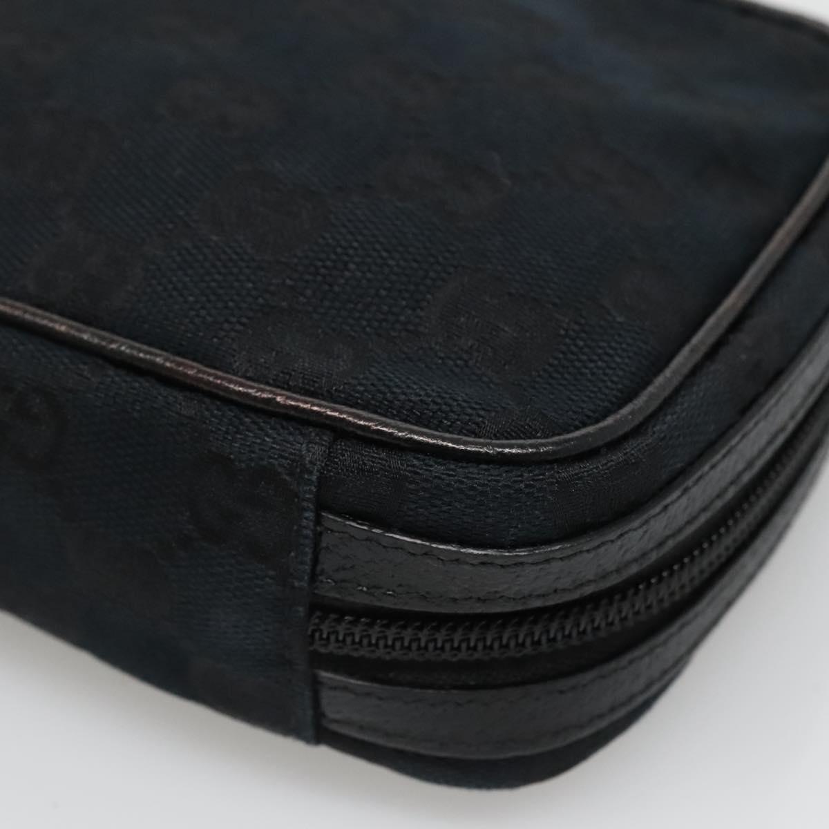 GUCCI GG Canvas Pouch Black 153129 Auth ti3305
