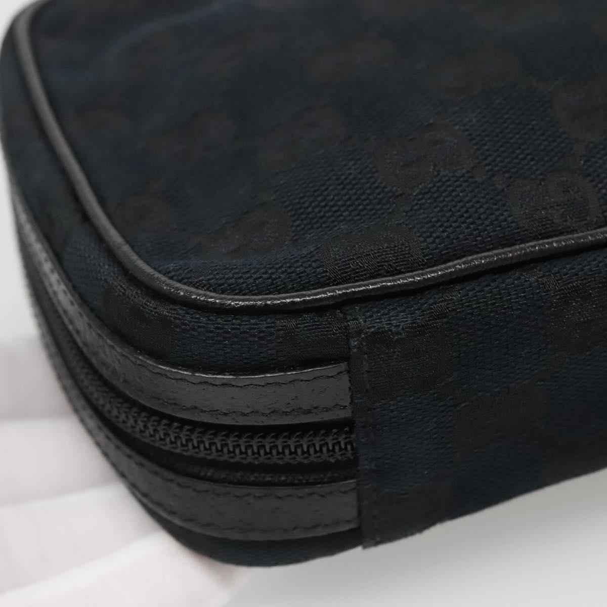 GUCCI GG Canvas Pouch Black 153129 Auth ti3305