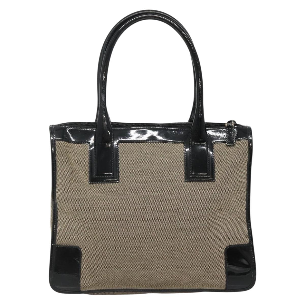 GUCCI Hand Bag Canvas Beige Gold 000 0855 Auth ti3315