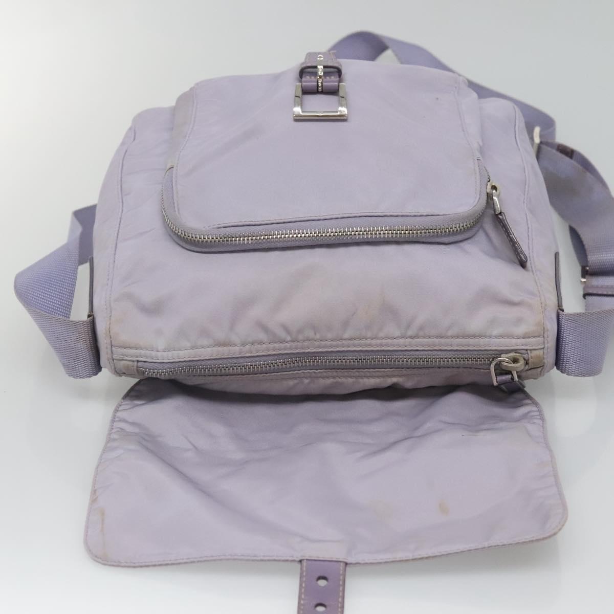 PRADA Shoulder Bag Nylon Purple Silver Auth ti3319