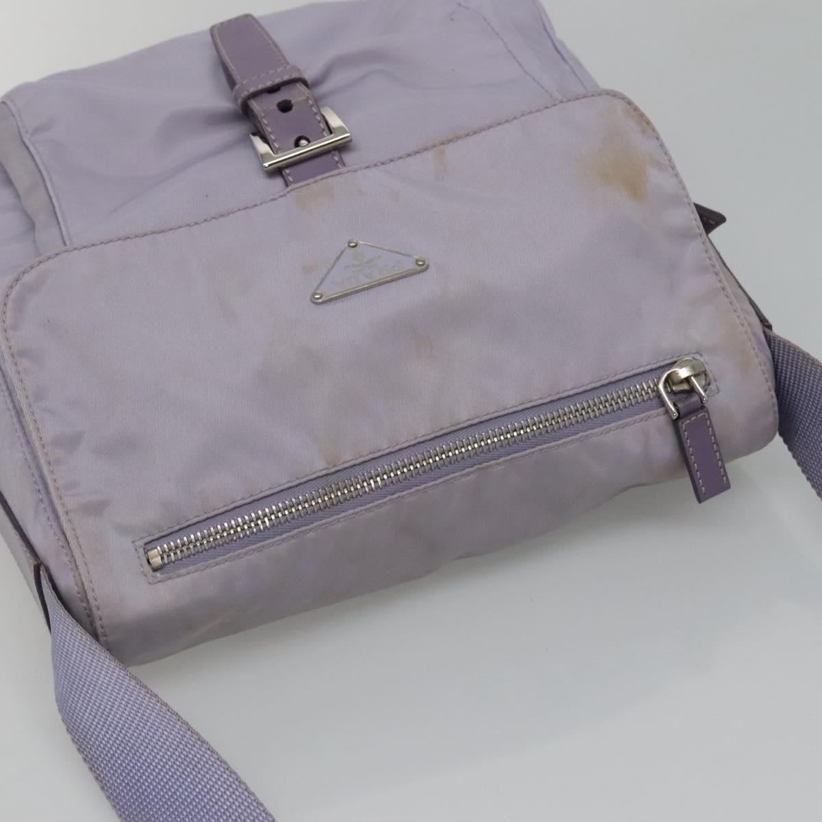PRADA Shoulder Bag Nylon Purple Silver Auth ti3319