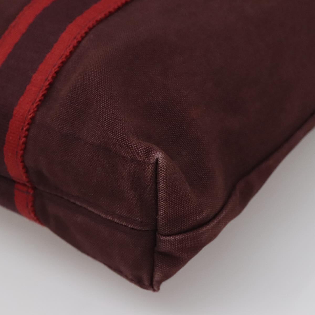 HERMES Fourre Tout Cabass Hand Bag Canvas Red Auth ti3345