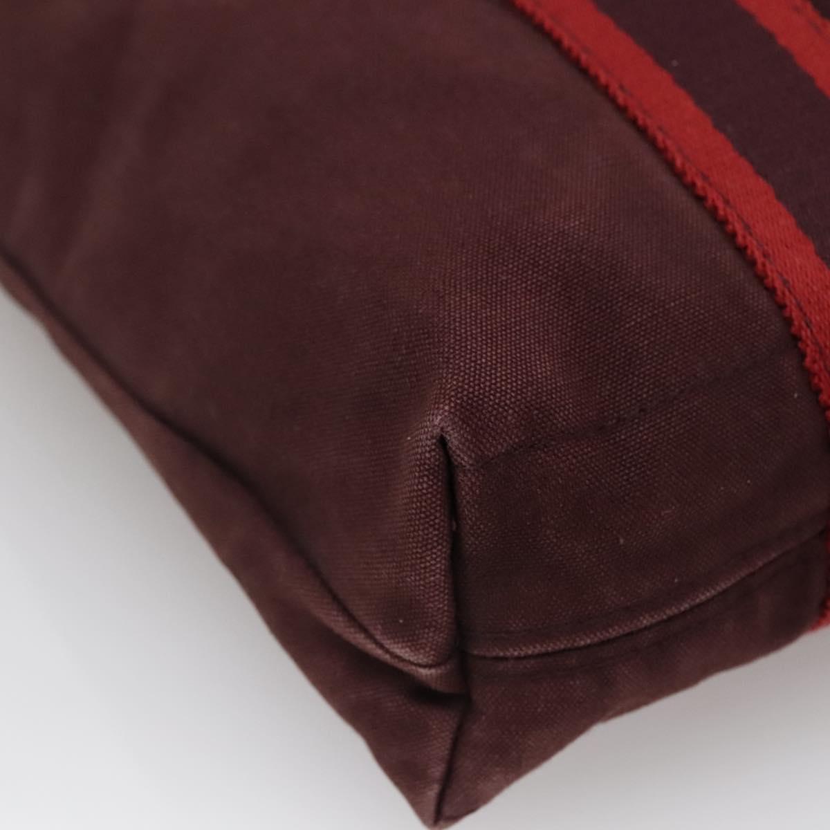 HERMES Fourre Tout Cabass Hand Bag Canvas Red Auth ti3345