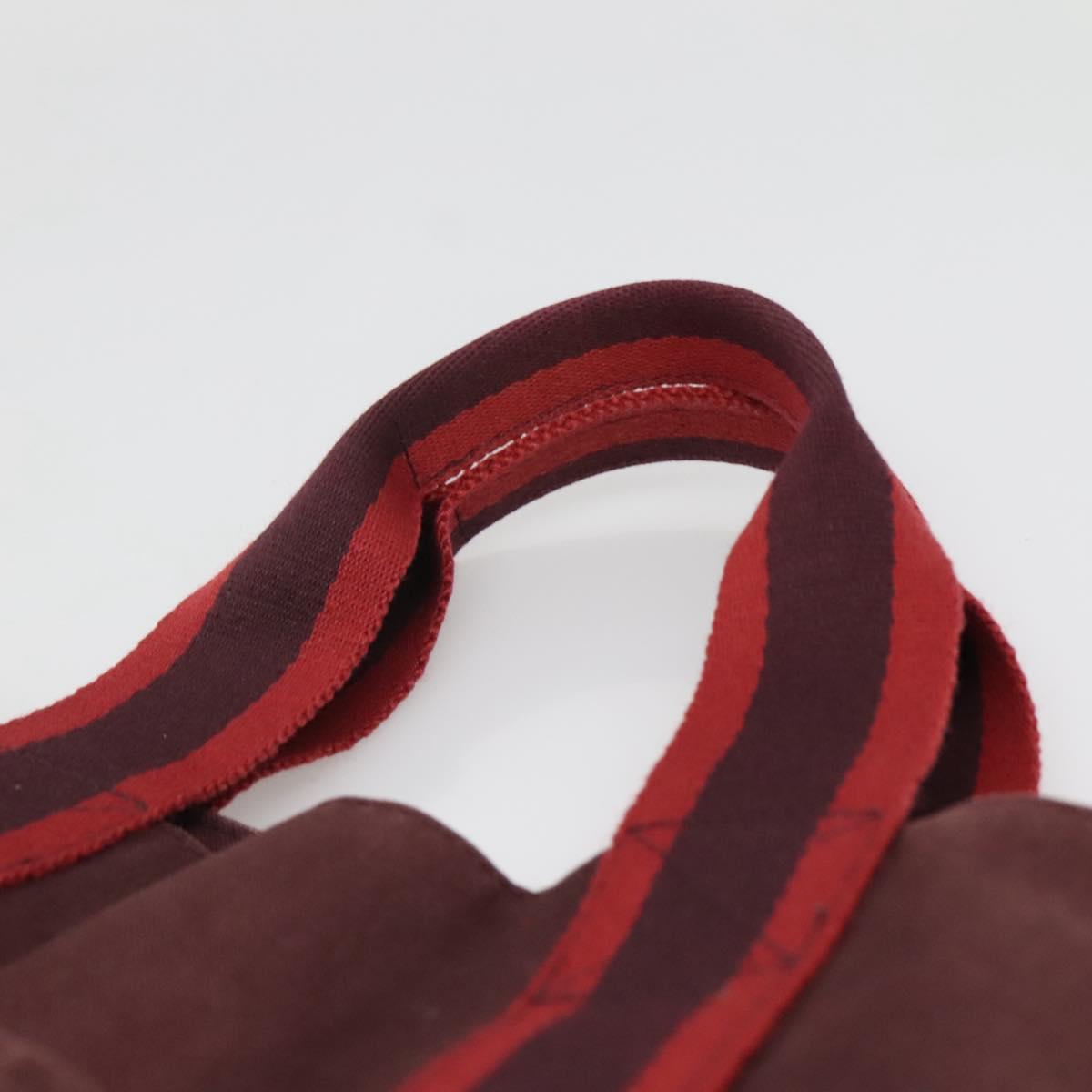 HERMES Fourre Tout Cabass Hand Bag Canvas Red Auth ti3345