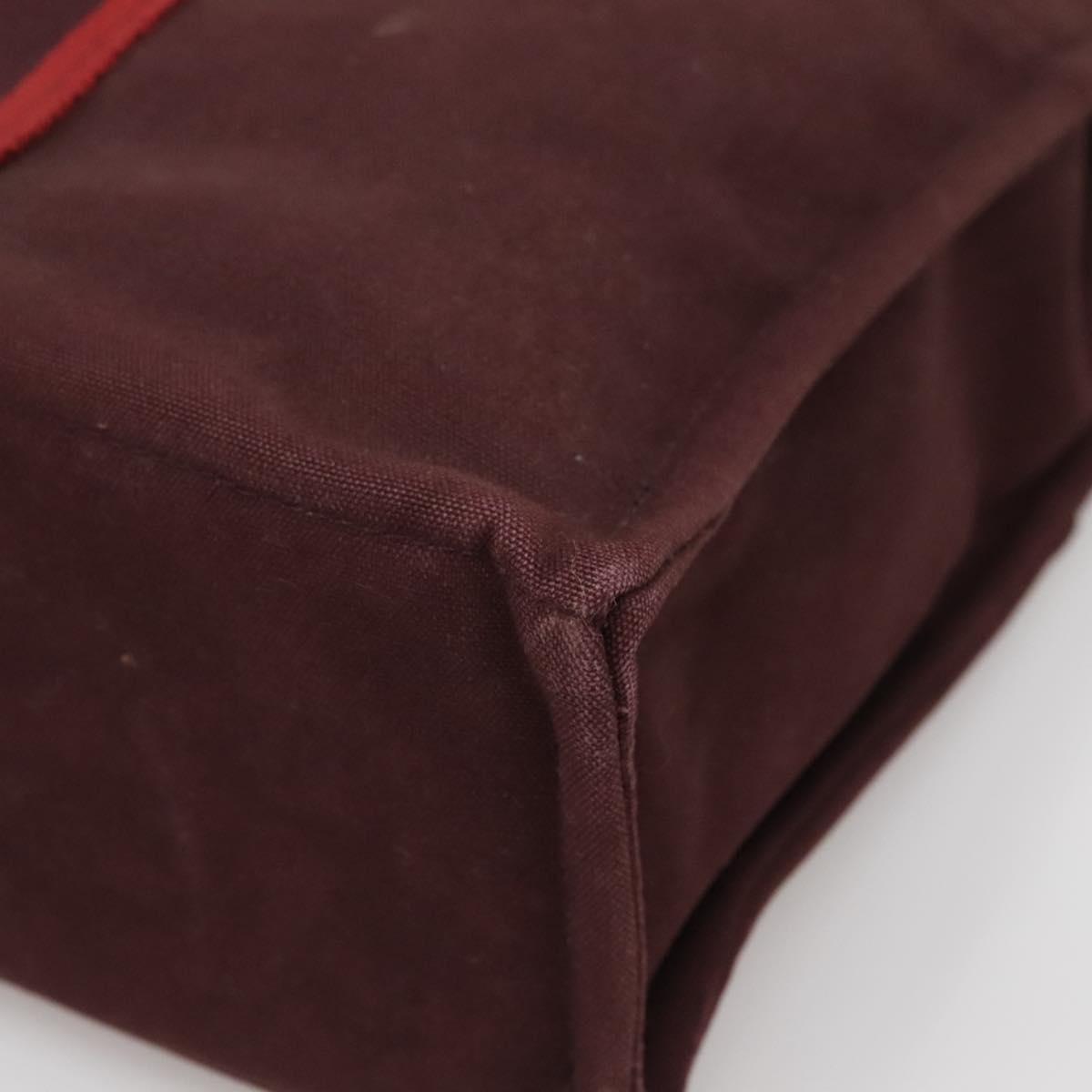 HERMES Fourre Tout MM Hand Bag Canvas Red Auth ti3347