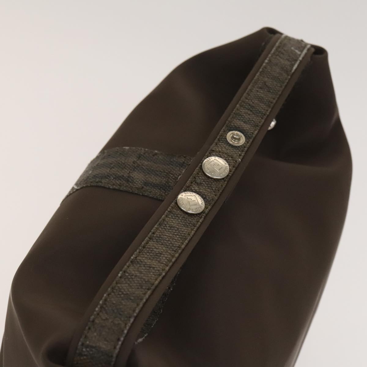 FENDI Pecan Hand Bag Nylon Canvas 2Set Black Brown Auth ti3350
