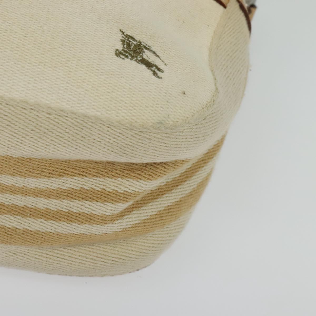 BURBERRY Blue Label Shoulder Bag Canvas Beige Gold Auth ti3360