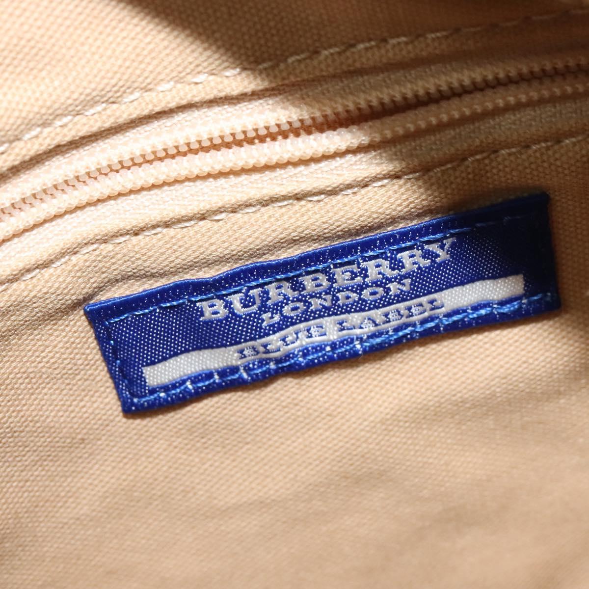 BURBERRY Blue Label Shoulder Bag Canvas Beige Gold Auth ti3360