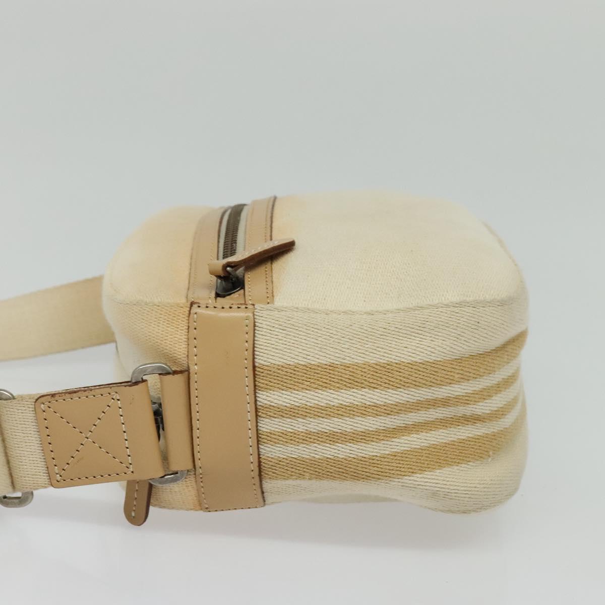 BURBERRY Blue Label Shoulder Bag Canvas Beige Gold Auth ti3360