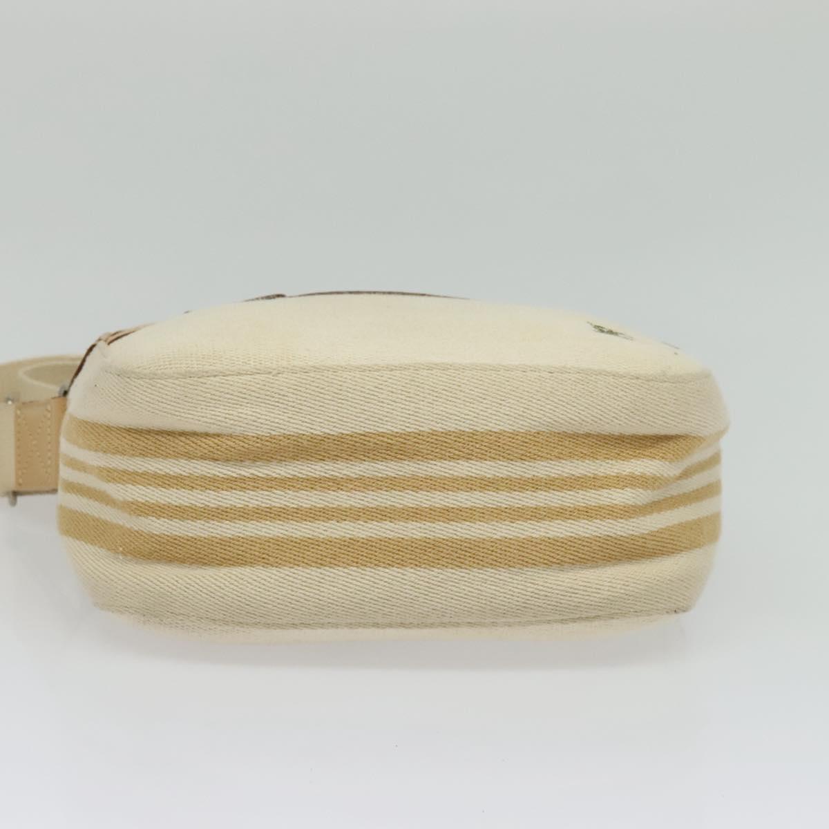 BURBERRY Blue Label Shoulder Bag Canvas Beige Gold Auth ti3360