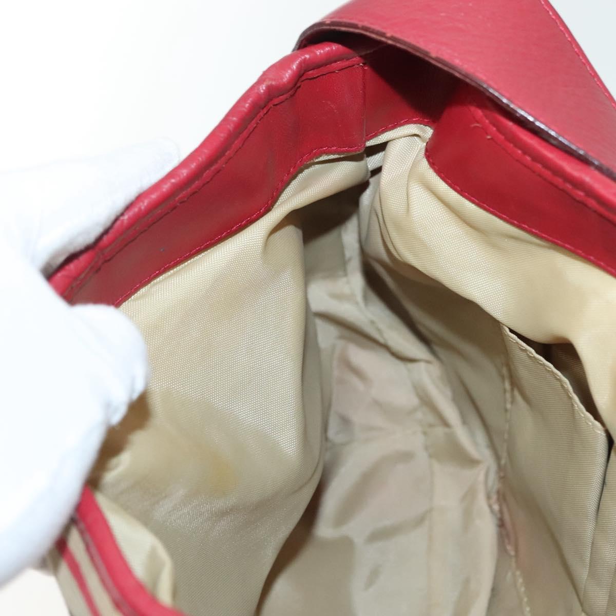 BURBERRY Blue Label Shoulder Bag Canvas Leather Beige Red Auth ti3362