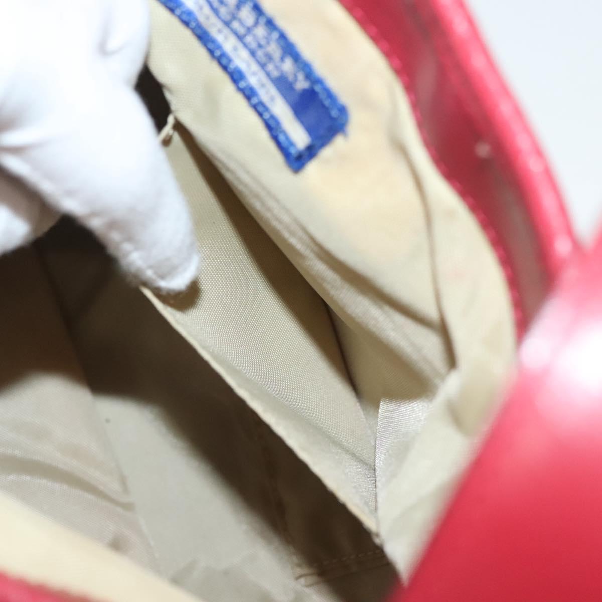 BURBERRY Blue Label Shoulder Bag Canvas Leather Beige Red Auth ti3362