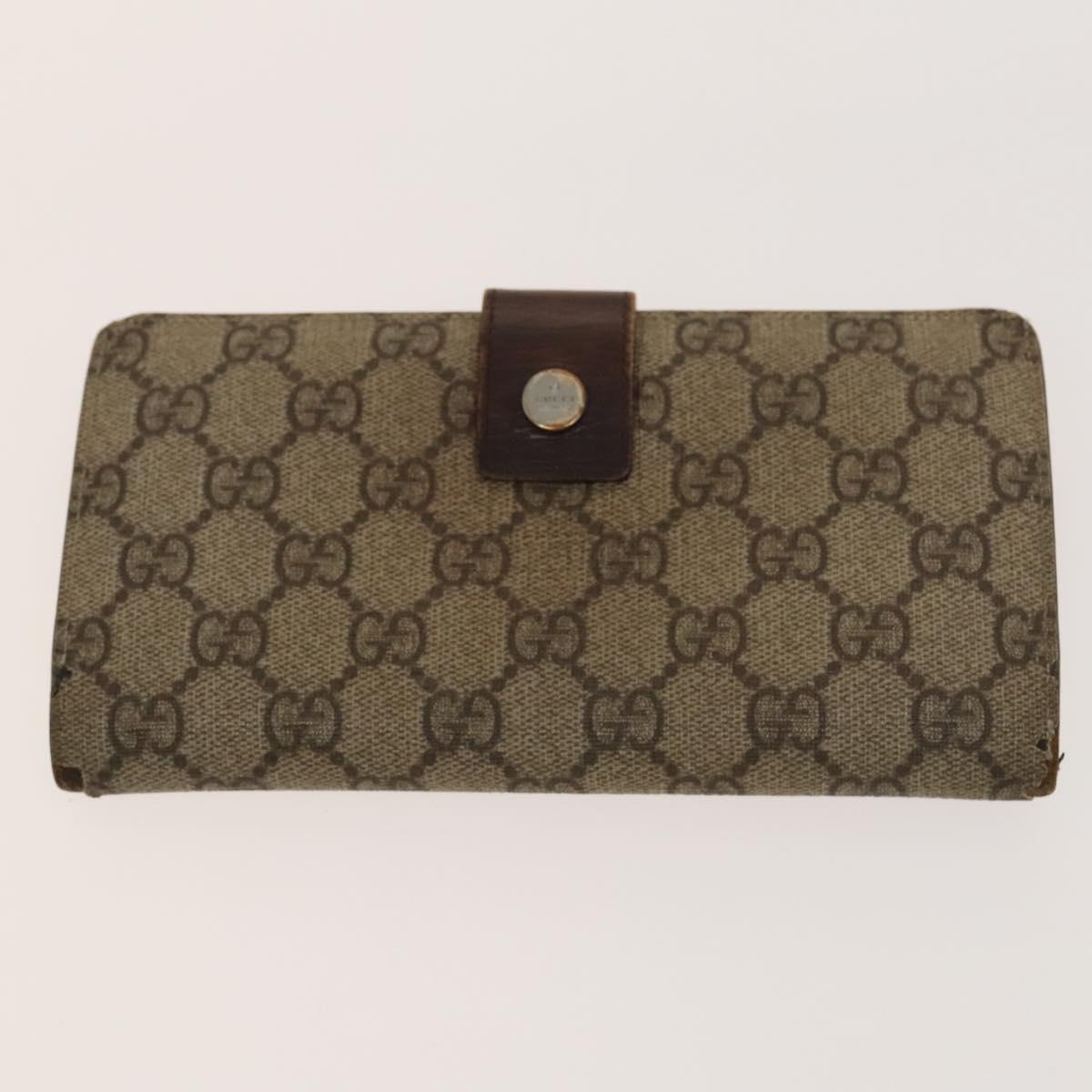 GUCCI GG Canvas GG Supreme Wallet Leather PVC 4Set Beige Pink Auth ti3368