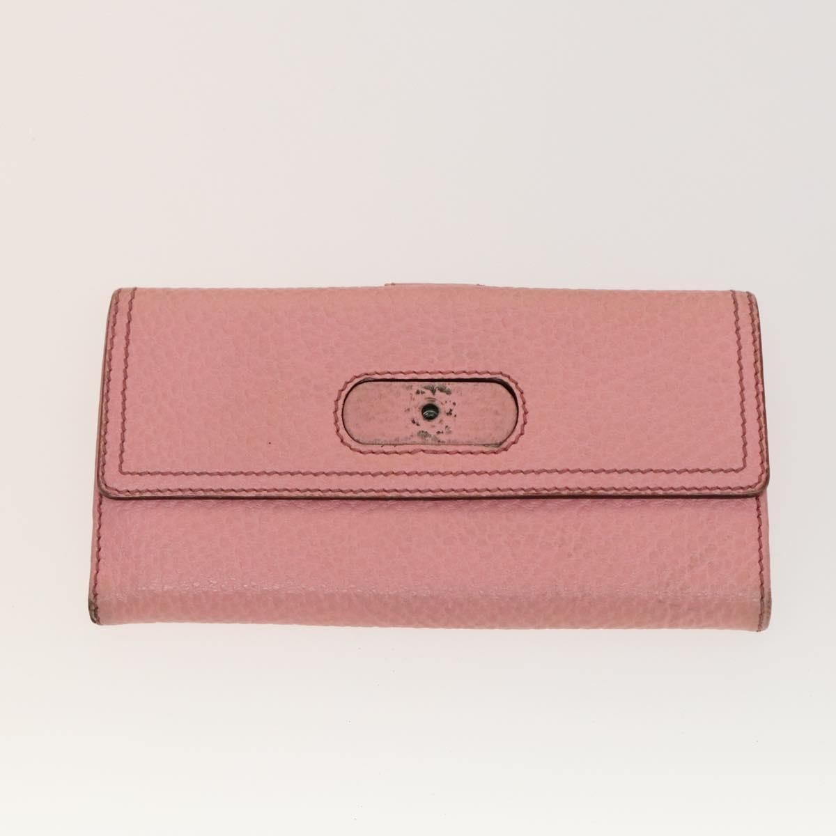 GUCCI GG Canvas GG Supreme Wallet Leather PVC 4Set Beige Pink Auth ti3368