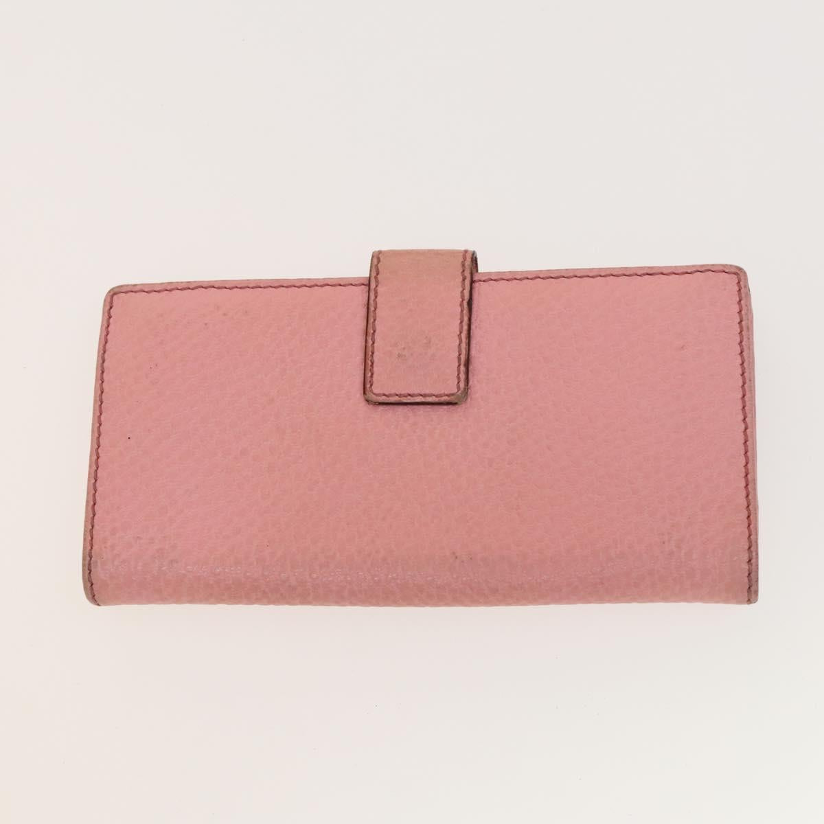 GUCCI GG Canvas GG Supreme Wallet Leather PVC 4Set Beige Pink Auth ti3368