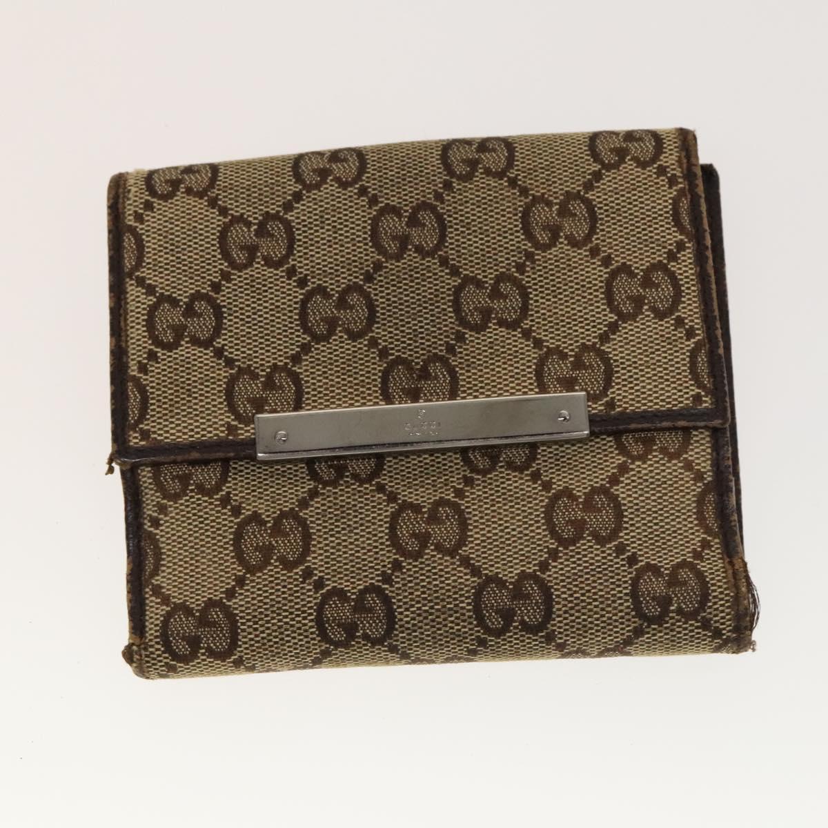 GUCCI GG Canvas GG Supreme Wallet Leather PVC 4Set Beige Pink Auth ti3368