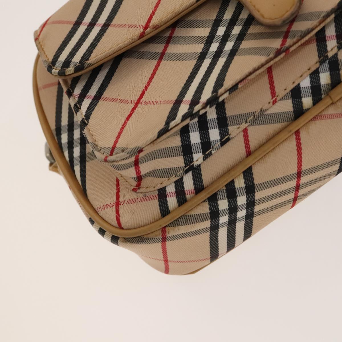 BURBERRY Nova Check Bag Canvas Nylon Leather 3Set Beige Gray Red Auth ti3370