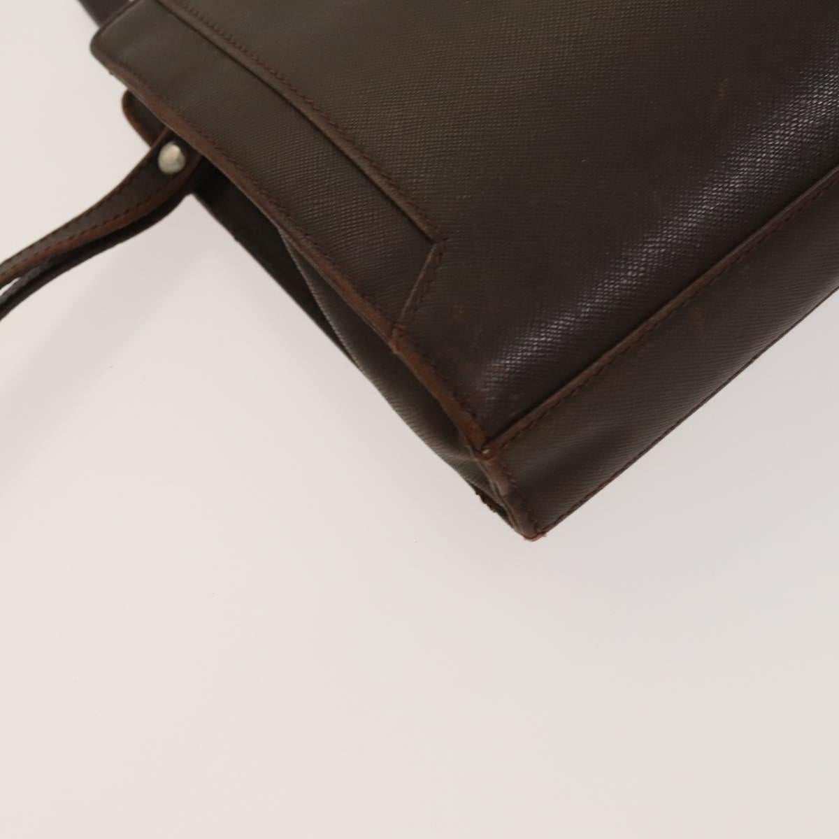 BURBERRY Clutch Bag Leather 2Set Brown Auth ti3373