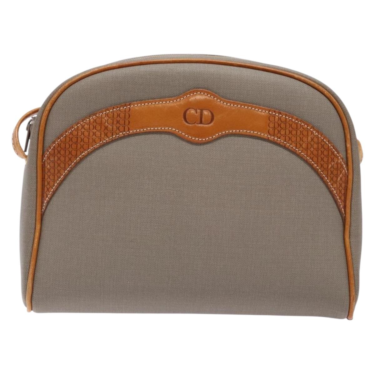 Christian Dior Shoulder Bag Leather Gray Auth ti3384