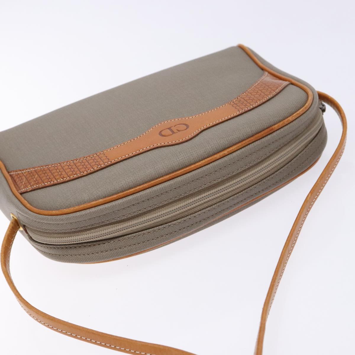 Christian Dior Shoulder Bag Leather Gray Auth ti3384