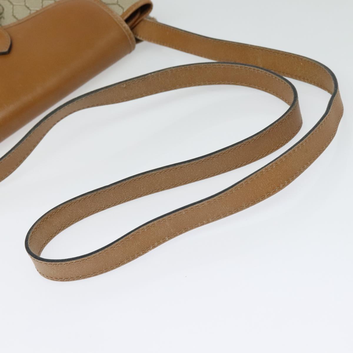 Christian Dior Honeycomb Canvas Shoulder Bag PVC Beige Gold Auth ti3385