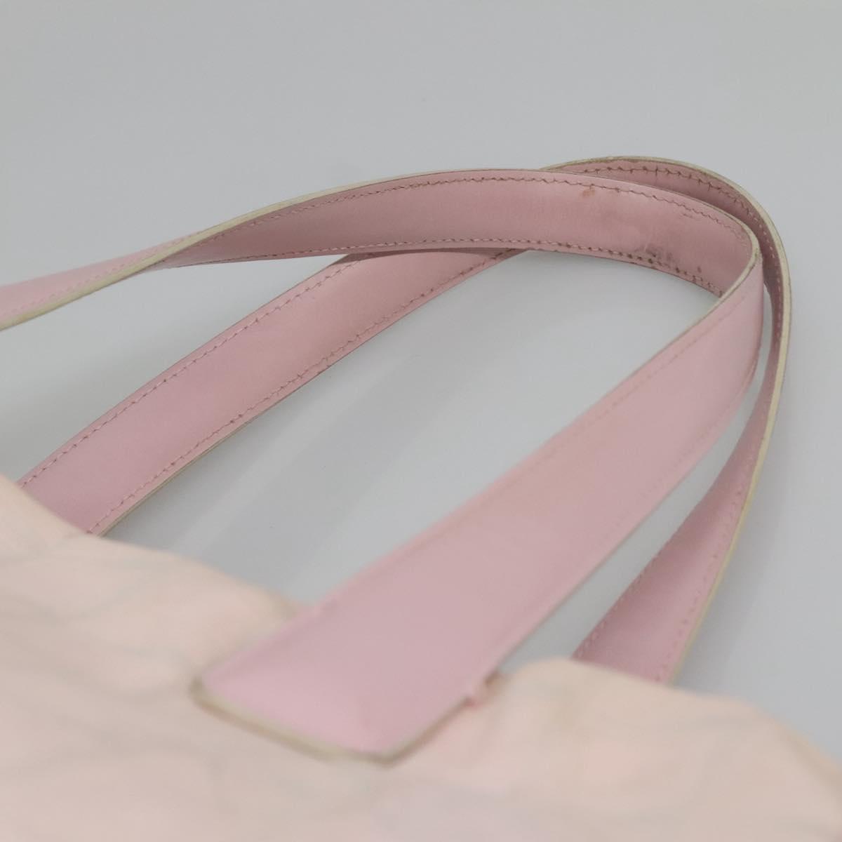 CHANEL New Travel Line Tote Bag Nylon Pink Gold CC Auth ti3386