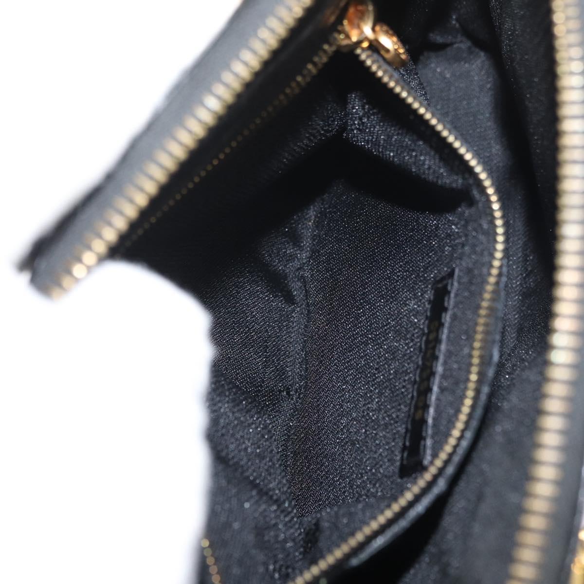 FENDI Hand Bag Patent leather 2way Black Gold Auth ti3390