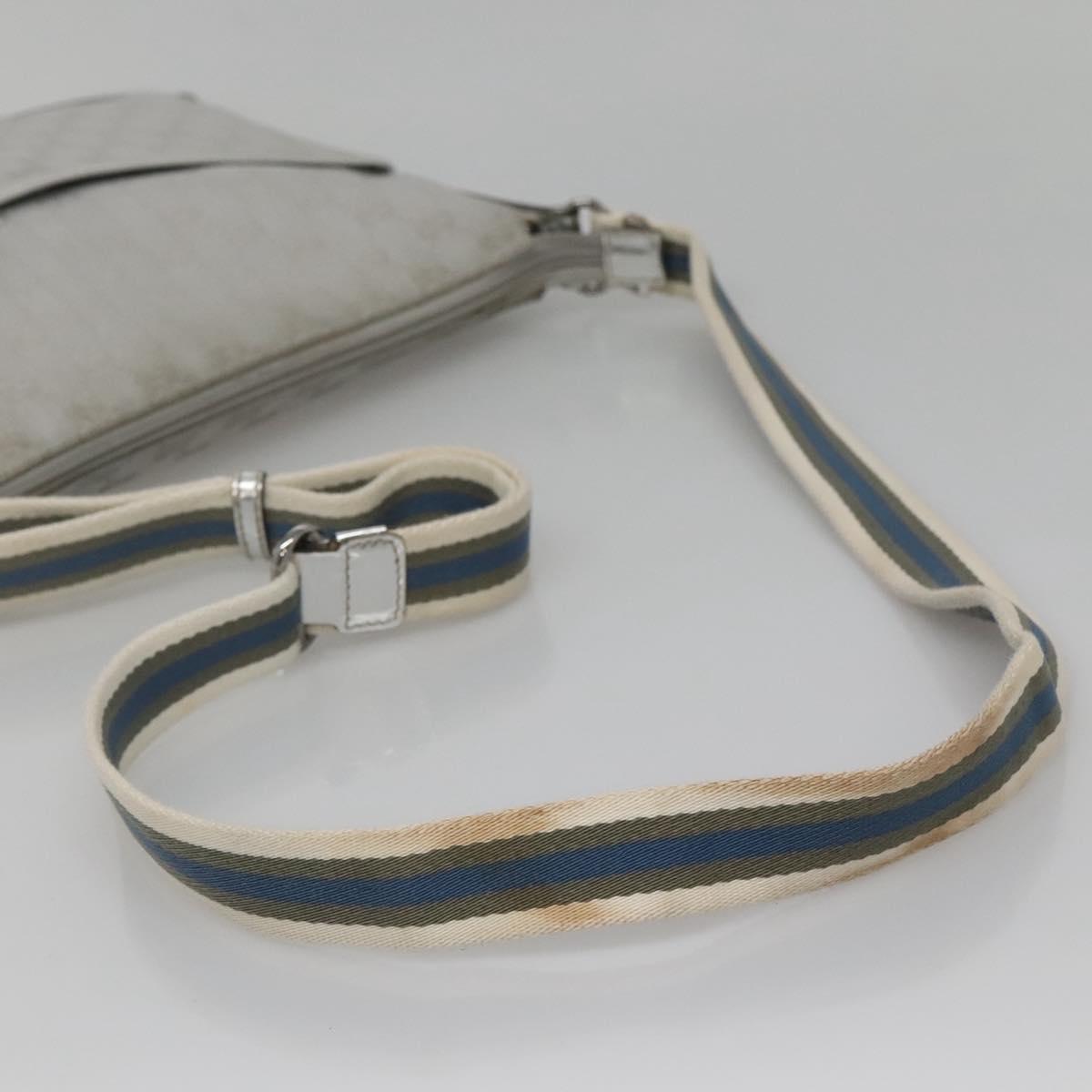 GUCCI GG Canvas Shoulder Bag Silver 145857 Auth ti3396