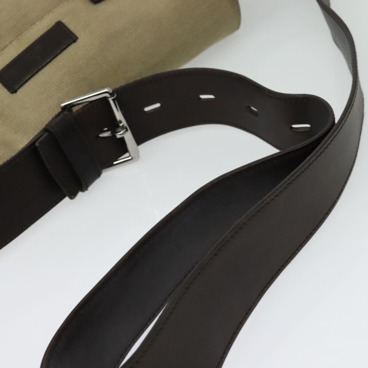 GUCCI Shoulder Bag Canvas Beige Silver 106298 Auth ti3398