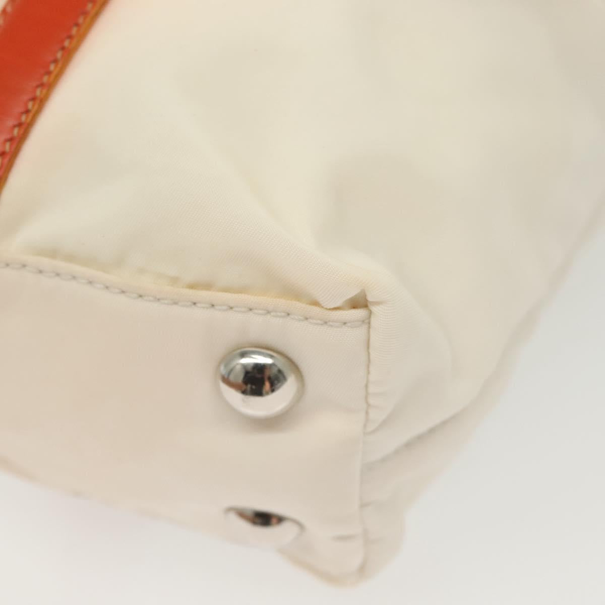 PRADA Hand Bag Nylon 2way White Silver Auth ti3400