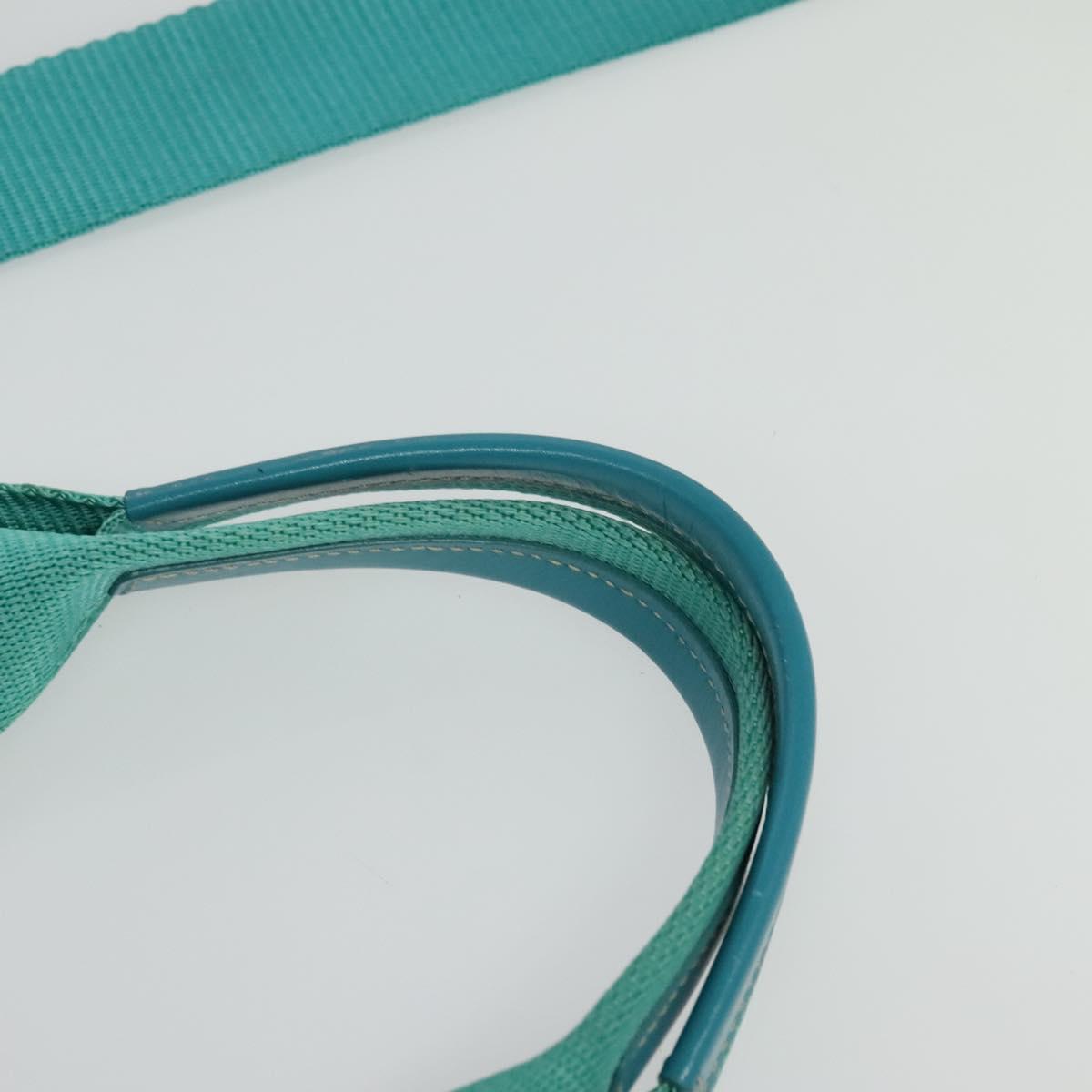 PRADA Tote Bag Nylon 2way Turquoise Blue Silver Auth ti3401