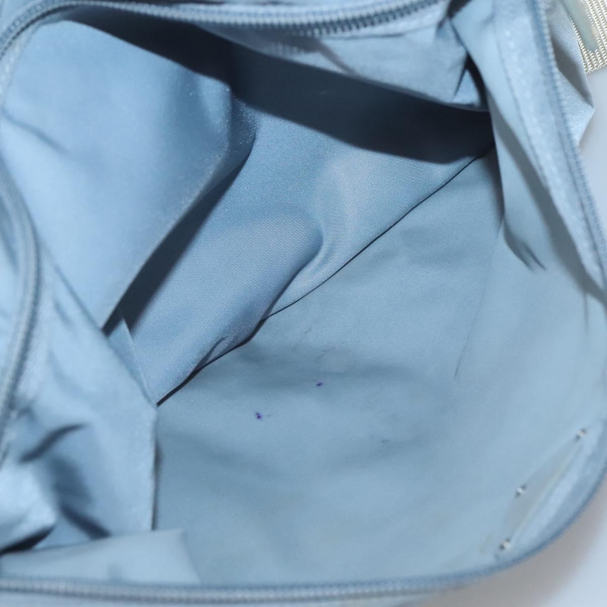 PRADA Shoulder Bag Nylon Light Blue Silver Auth ti3402