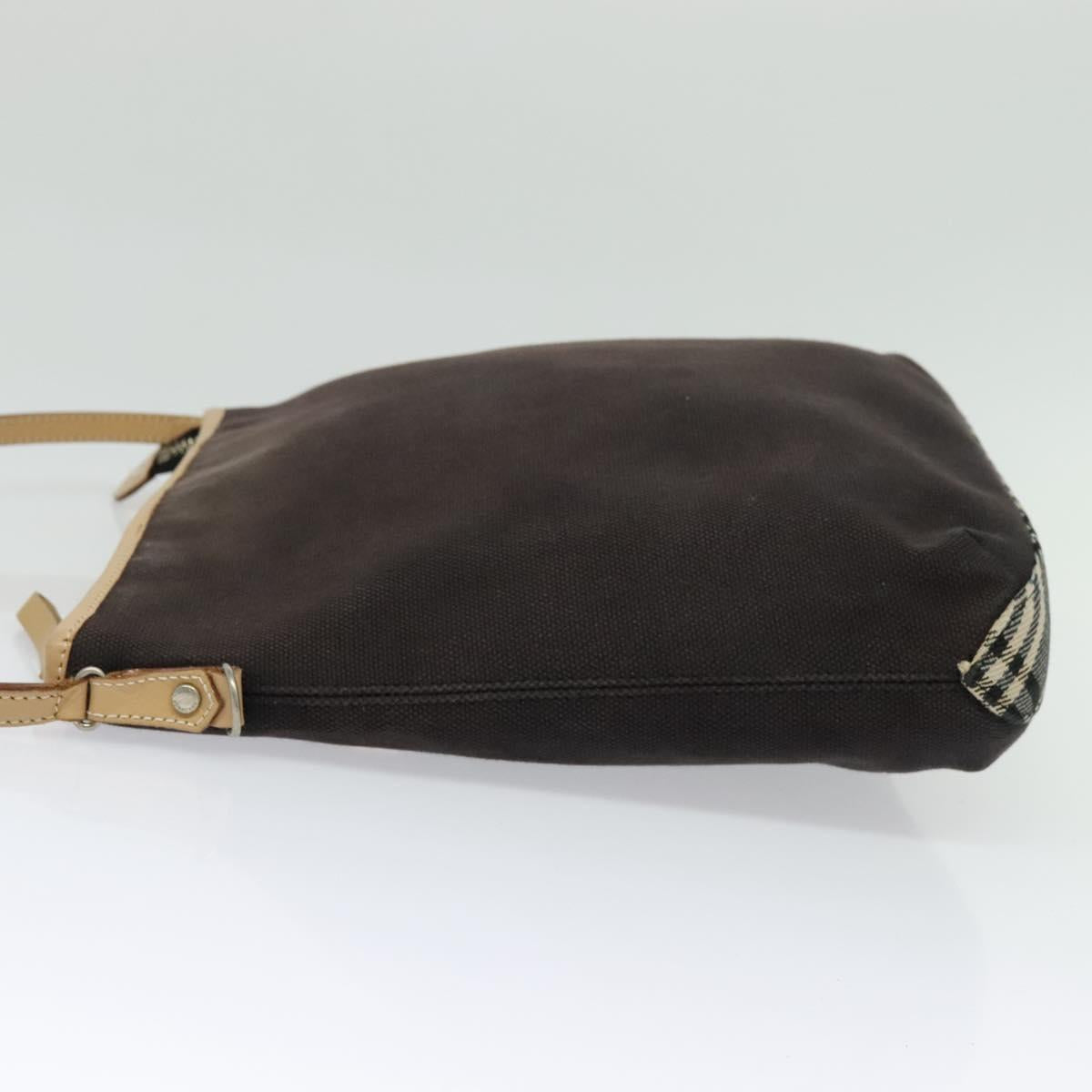 BURBERRY Blue Label Shoulder Bag Canvas Black Silver Auth ti3407