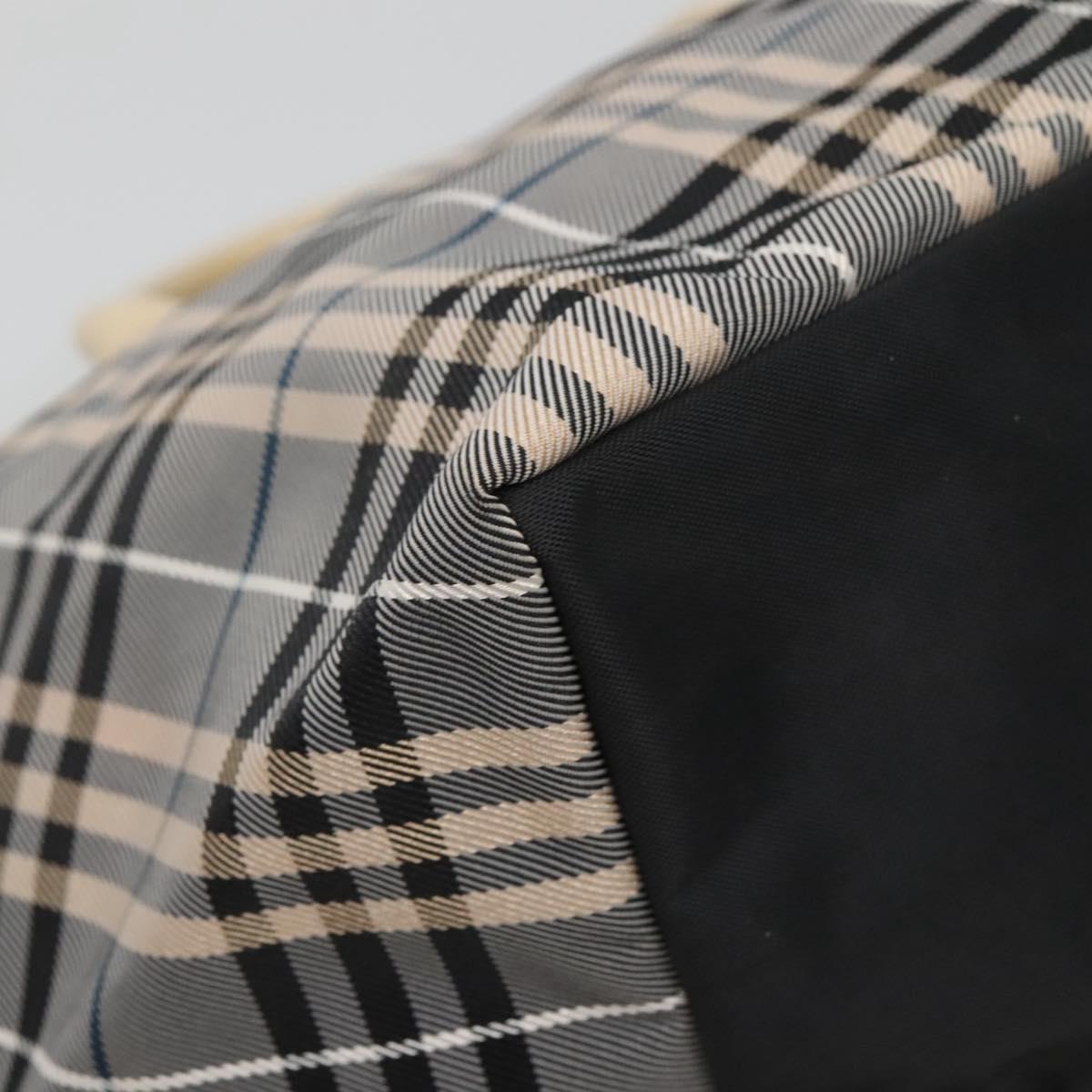 BURBERRY Blue Label Nova Check Tote Bag Nylon Gray Auth ti3408