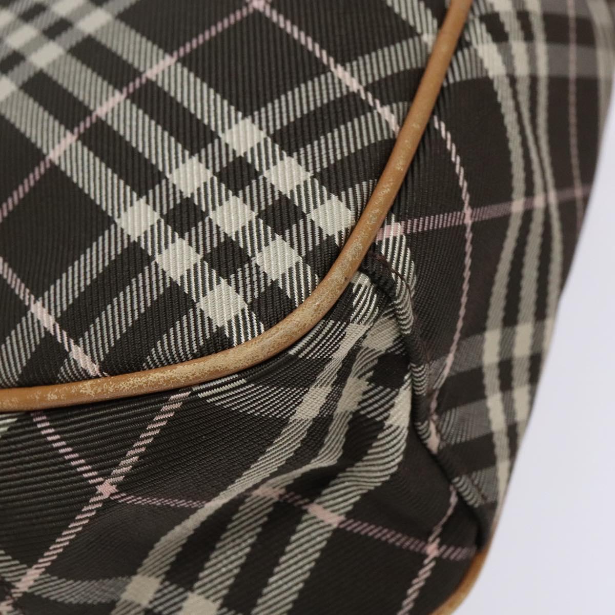 BURBERRY Nova Check Blue Label Shoulder Bag Canvas Brown Gold Auth ti3409