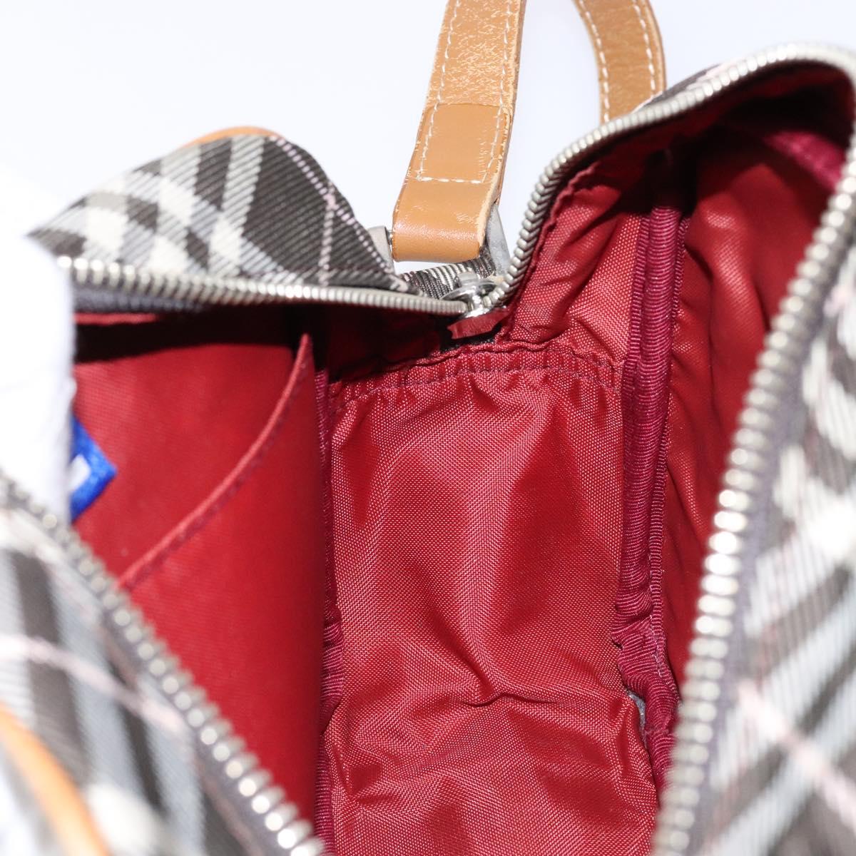BURBERRY Nova Check Blue Label Shoulder Bag Canvas Brown Gold Auth ti3409