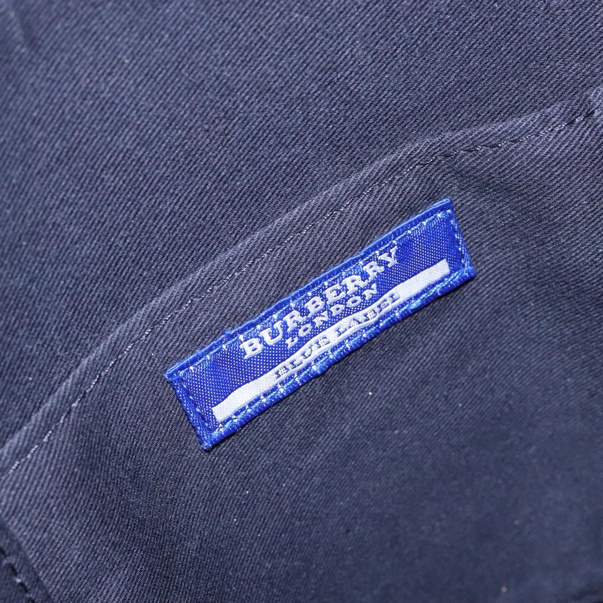 BURBERRY Blue Label Hand Bag Canvas Navy Silver Auth ti3410