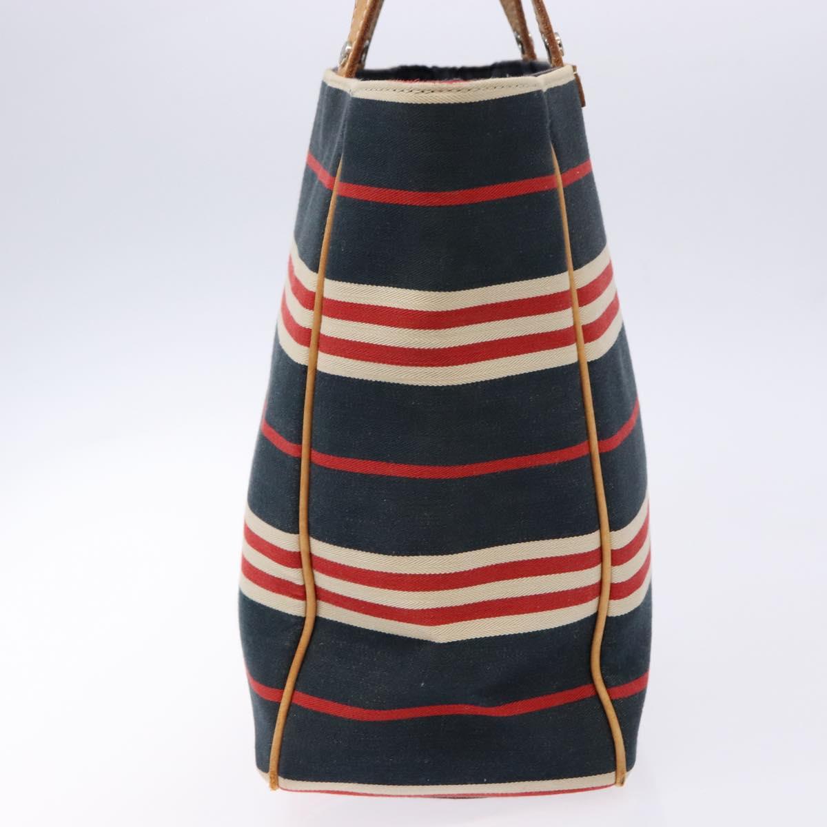 BURBERRY Blue Label Hand Bag Canvas Navy Silver Auth ti3410