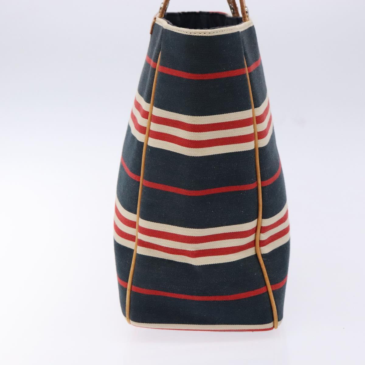 BURBERRY Blue Label Hand Bag Canvas Navy Silver Auth ti3410