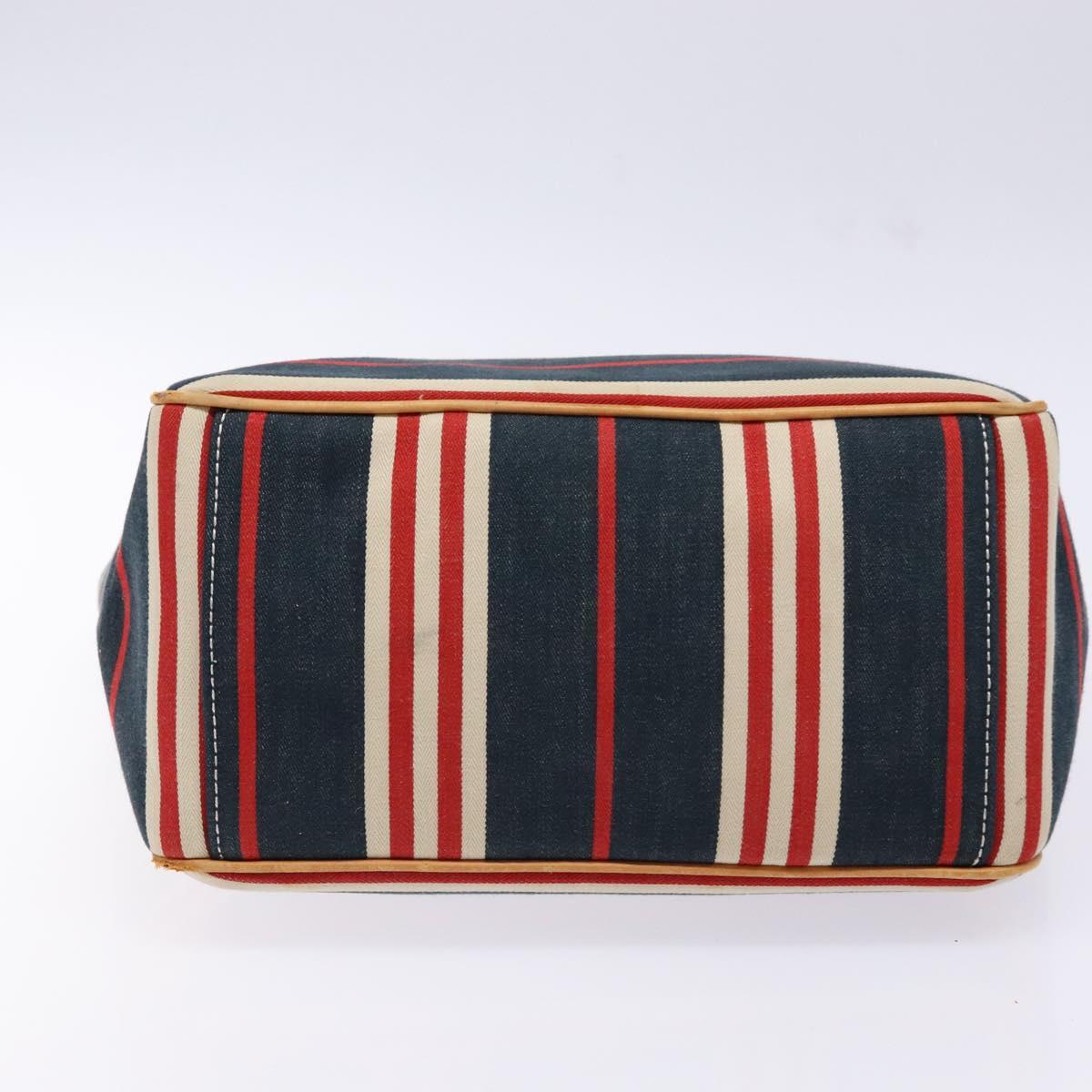 BURBERRY Blue Label Hand Bag Canvas Navy Silver Auth ti3410