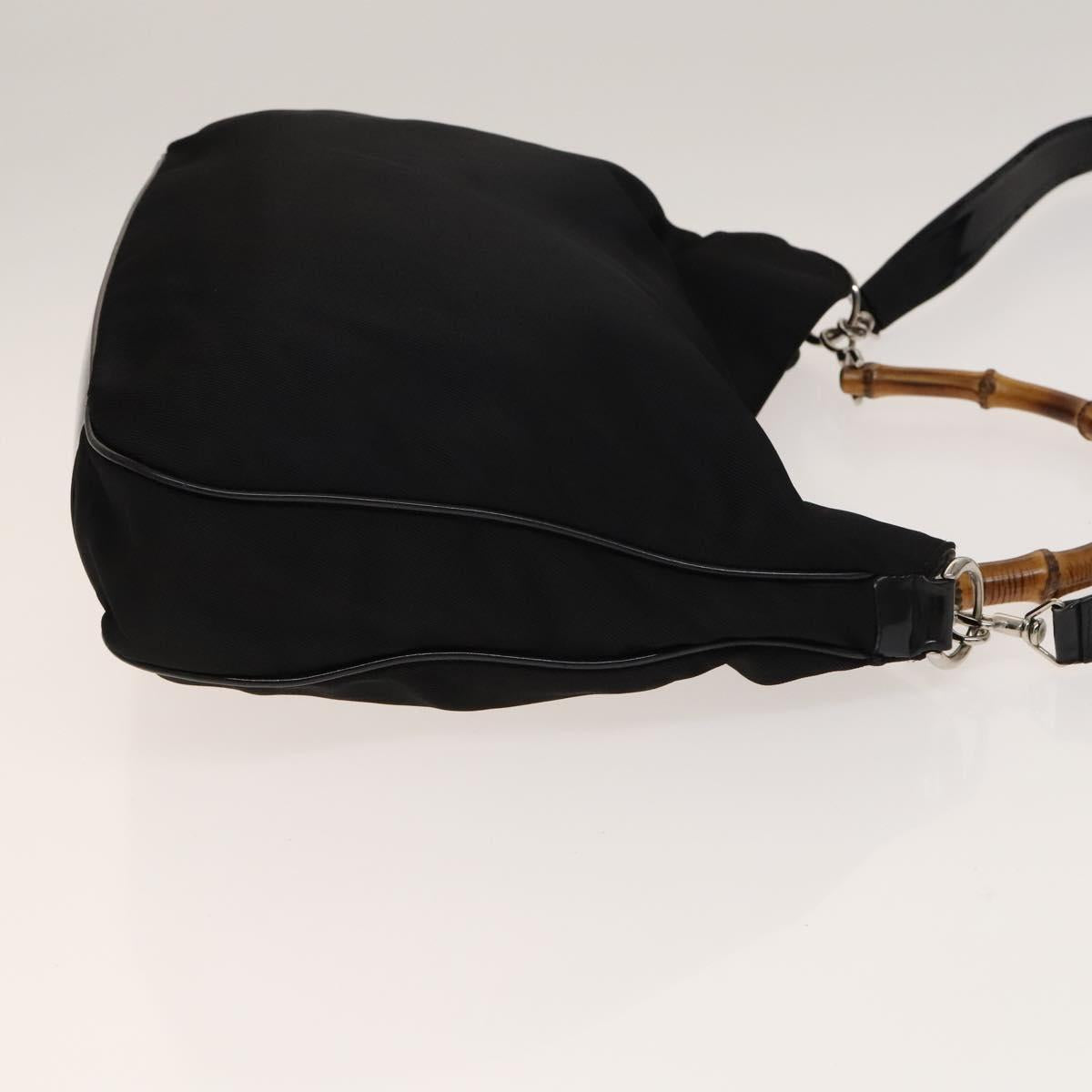 GUCCI Hand Bag Canvas Nylon 2Set Black Beige Auth ti3418
