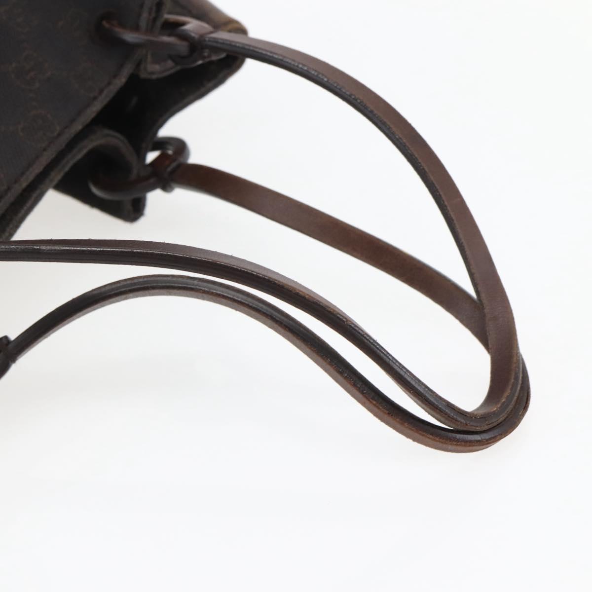 GUCCI GG Canvas Tote Bag Dark Brown Silver 101919 Auth ti3424